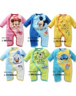 Lovely 2D Cartoons Long-sleeve Baby Rompers